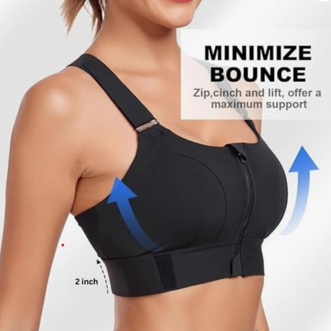 VeloFit High-Impact Zip Bra